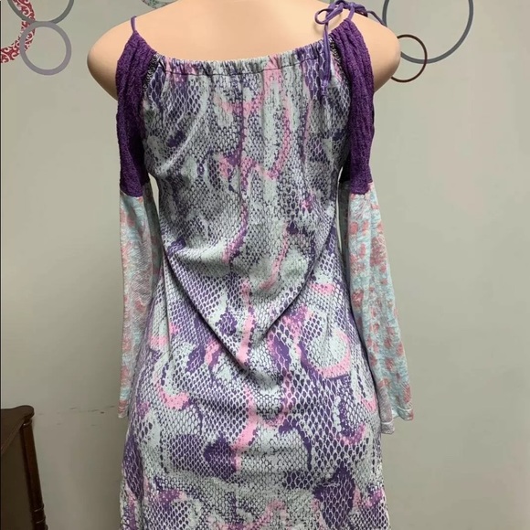 Custo Barcelona Woman’s Off Shoulder Purple Sz 3 - Picture 7 of 9